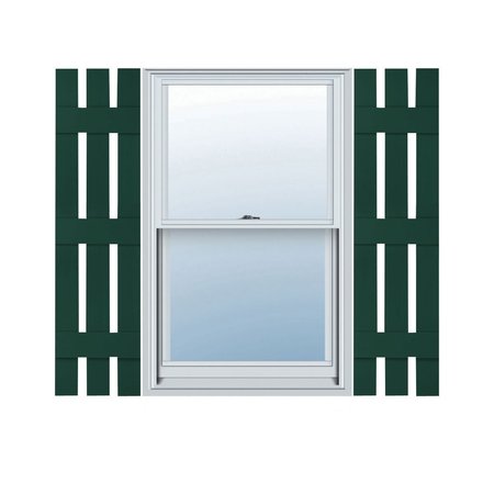 12-in. W X 55-in. H Lifetime Vinyl, Three Board Spaced, Board-n-Batten Shutters, Midnight Green